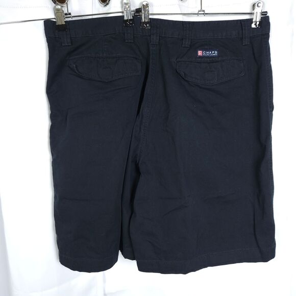 Vintage Chaps Ralph Lauren Mens 40x10 Navy Blue Chino Khaki Shorts Golf Casual - Picture 2 of 7